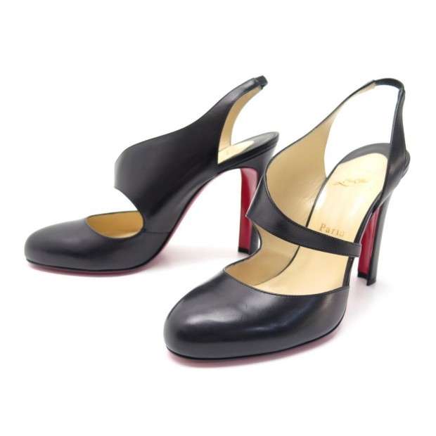 NEUF CHAUSSURES CHRISTIAN LOUBOUTIN 40 ESCARPINS EN CUIR NOIR LEATHER PUMP 575€