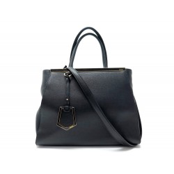 SAC A MAIN FENDI 2 JOURS 8BH250 EN CUIR NOIR BLACK LEATHER HANDBAG 1650€