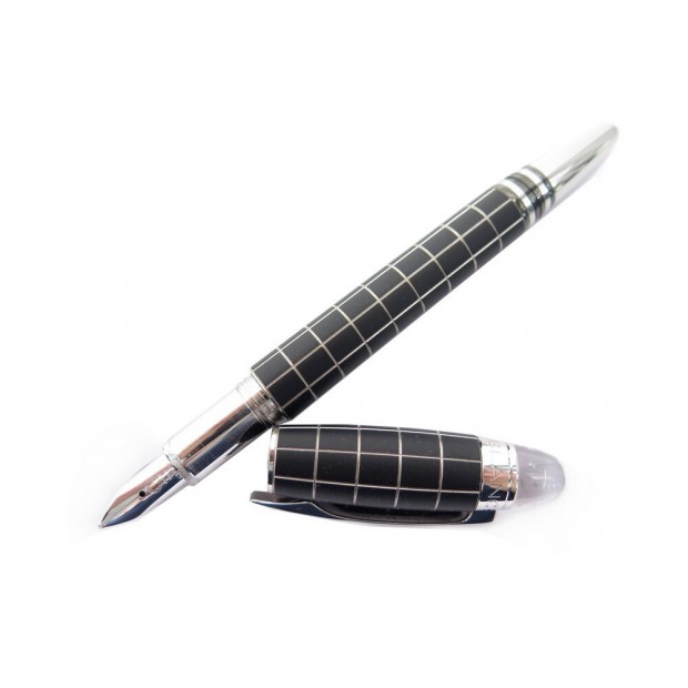 NEUF STYLO PLUME MONTBLANC STARWALKER METAL & RUBBER NOIR CARTOUCHES PEN 540€