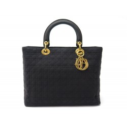 SAC A MAIN CRISTIAN DIOR LADY LARGE EN TOILE CANNAGE CANVAS NOIR HAND BAG 3100€