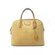 SAC A MAIN HERMES BOLIDE 35 CM EN CUIR AUTRUCHE BEIGE LEATHER HAND BAG PURSE