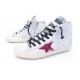 CHAUSSURES GOLDEN GOOSE FRANCY 39 BASKETS MONTANTES EN CUIR VIEILLI SNEAKER 500€