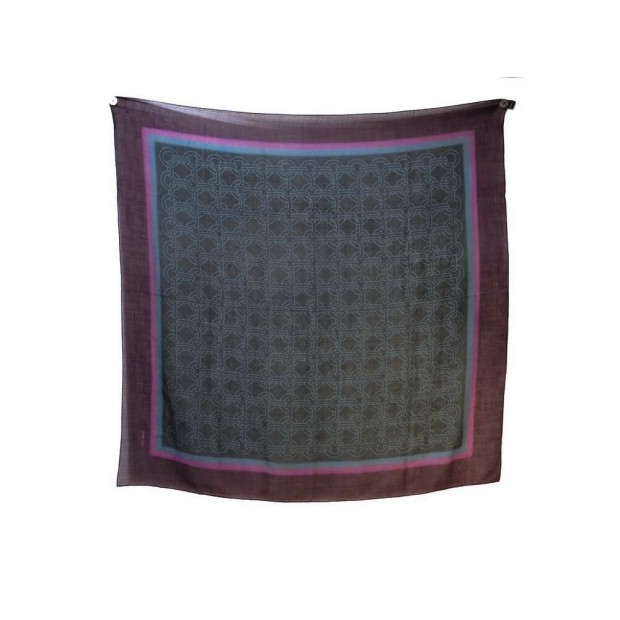 CHALE HERMES MAILLONS EN CACHEMIRE ET SOIE NOIR FOULARD CASHMERE SILK SHAWL 840€