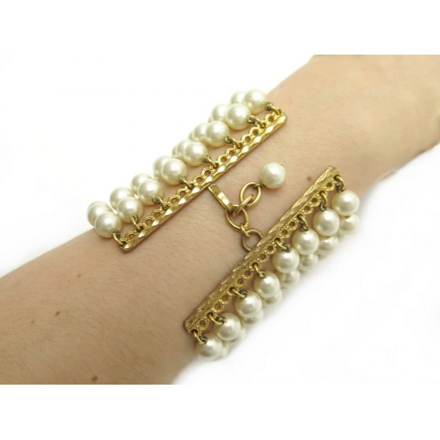 VINTAGE BRACELET CHANEL 8 RANGS DE PERLES VICTOIRE DE CASTELLANE 1990 PEARLS