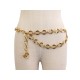 CEINTURE CHANEL MEDAILLON LOGO CC T80 CHAINE EN METAL DORE GOLDEN BELT 1200€