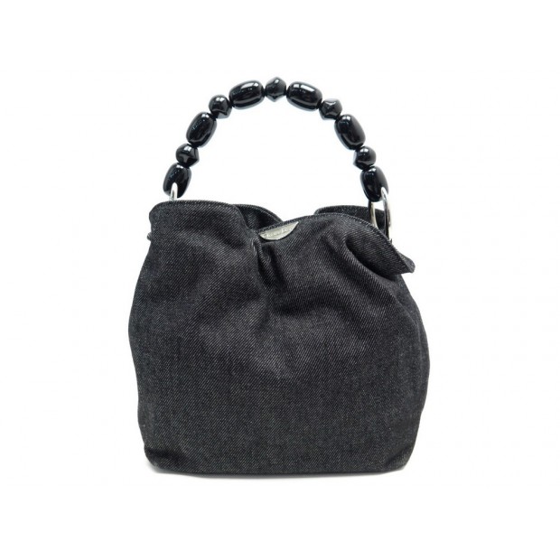 NEUF SAC A MAIN CHRISTIAN DIOR LADY MALICE PERLA TOILE DENIM NOIR HAND BAG 900€