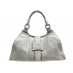 SAC A MAIN TOD'S PORTE EPAULE 36 CM CUIR GRIS GREY LEATHER HAND BAG PURSE 995€