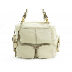 SAC A MAIN TOD'S PORTE EPAULE 29 CM EN CUIR CREME LEATHER HAND BAG PURSE 995€