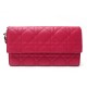 NEUF PORTEFEUILLE CHRISTIAN DIOR LADY EN CUIR CANNAGE FUSHIA LEATHER WALLET 650€