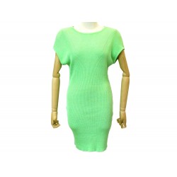 NEUF ROBE PULL CHANEL SANS MANCHES M 38 EN COTON VERT COTTON SWEATER DRESS 2550€