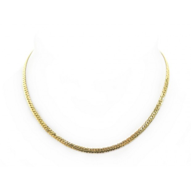 COLLIER EN MAILLES ANGLAISES DORE 41 CM OR JAUNE 18K 10 GR YELLOW GOLD NECKLACE