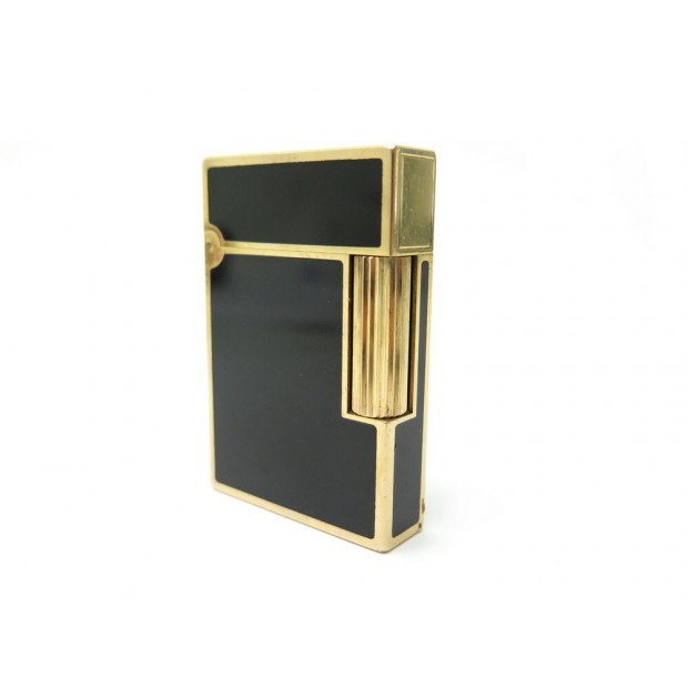 BRIQUET ST DUPONT LIGNE 2 LAQUE DE CHINE NOIRE & PLAQUE OR DORE LIGHTER 990€