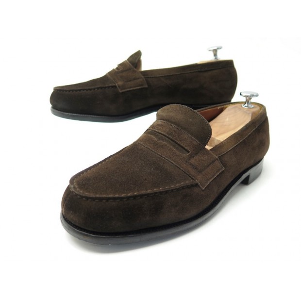 CHAUSSURES JM WESTON MOCASSINS 180 7D 41 DAIM MARRON SUEDE LOAFERS SHOES 670€