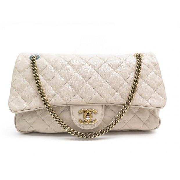 SAC A MAIN CHANEL TIMELESS EN CUIR CAVIAR MATELASSE BEIGE BANDOULIERE BAG 4300€