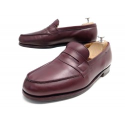 CHAUSSURES JM WESTON MOCASSINS 180 7E 41 LARGE 41.5 EN CUIR BORDEAUX SHOES 670€