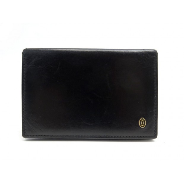 PORTE CARTES CARTIER EN CUIR NOIR BLACK LEATHER CARD HOLDER 330€