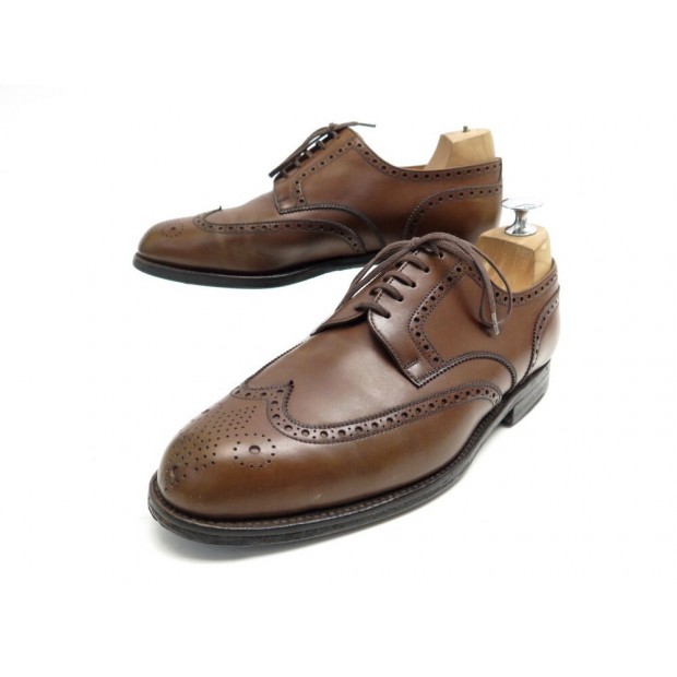 CHAUSSURES JM WESTON DERBY BOUT FLEURI 587 5.5E 39.5 40 CUIR MARRON SHOES 820€