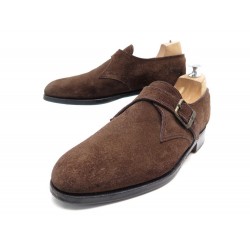 CHAUSSURES JM WESTON MOCASSINS A BOUCLES 531 5.5D 39.5 EN DAIM MARRON SHOES 870€