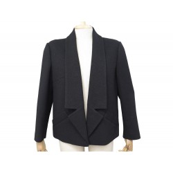 NEUF VESTE CHANEL P49847 BOUTONS LOGO CC L 42 LAINE NOIR NEW WOOL JACKET 4200€