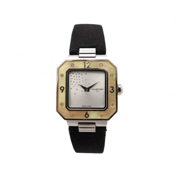 MONTRE MAUBOUSSIN AMOUR LE JOUR SE LEVE 9112101 QUARTZ ACIER FEMME WATCH 850€