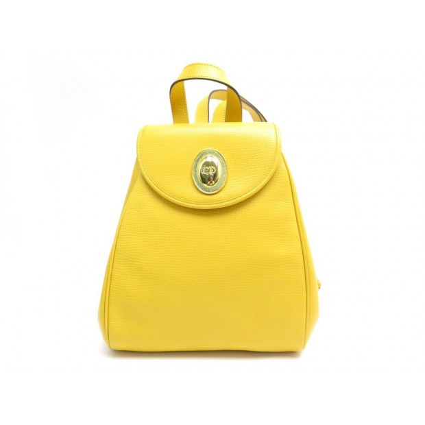 VINTAGE SAC A DOS CHRISTIAN DIOR EN CUIR JAUNE YELLOW LEATHER BACKPACK BAG