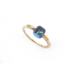 NEUF BAGUE POMELLATO M'AMA NON M'AMA 54 OR ROSE TOPAZE BLUE LONDON RING 1300€