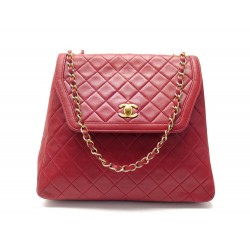 VINTAGE SAC A MAIN CHANEL TIMELESS TRAPEZE BANDOULIERE CUIR ROUGE HAND BAG 5500€