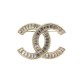 BROCHE CHANEL LOGO CC & STRASS EN METAL DORE + BOITE GOLDEN BROOCH JEWEL 650€