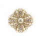 NEUF BROCHE CHANEL RUBAN PERLES & STRASS EN METAL DORE NEW GOLDEN BROOCH