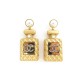 NEUF BOUCLES D'OREILLES CHANEL BOUTEILLE PARFUM EN METAL DORE NEW EARRINGS 890€