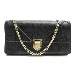 NEUF SAC POCHETTE CHRISTIAN DIOR DIORAMA WALLET ON CHAIN WOC CUIR NOIR BAG 995€