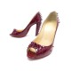 CHAUSSURES CHRISTIAN LOUBOUTIN ESCARPINS SPIKE 37 EN CUIR VERNIS BORDEAUX 895€