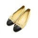CHAUSSURES CHANEL BALLERINES LOGO CC G02819 36.5 CUIR BEIGE LEATHER SHOES 670€