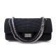 NEUF SAC A MAIN CHANEL 2.55 JERSEY CROCODILE NOIR BANDOULIERE REISSUE BAG 4155€