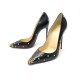 NEUF CHAUSSURES CHRISTIAN LOUBOUTIN PIGALLE CLOUS 40 ESCARPINS EN CUIR NOIR 695€