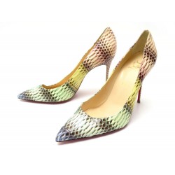 NEUF CHAUSSURES CHRISTIAN LOUBOUTIN SO KATE 40.5 ESCARPIN CUIR PYTHON SHOE 1175€