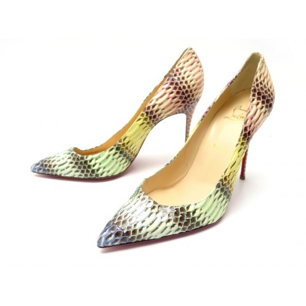 NEUF CHAUSSURES CHRISTIAN LOUBOUTIN SO KATE 40.5 ESCARPIN CUIR PYTHON SHOE 1175€