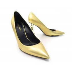 CHAUSSURES YVES SAINT LAURENT ESCARPINS OPYUM 484160 40 CUIR DORE + BOITE 975€