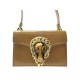 VINTAGE SAC A MAIN VALENTINO EN CUIR TETE DE LION HEAD TIGER'S EYE HAND BAG RARE