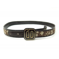 VINTAGE CEINTURE CHRISTIAN DIOR 75 EN TOILE MONOGRAMME OBLIQUE MARRON BELT 630€