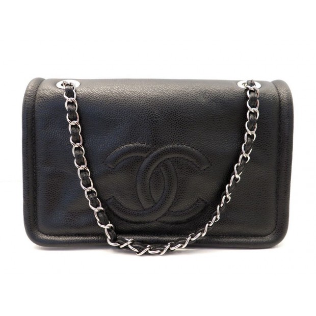 SAC A MAIN CHANEL BANDOULIERE CUIR CAVIAR NOIR 