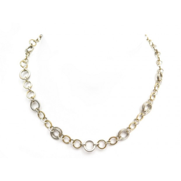 COLLIER TIFFANY ANNEAUX 45 CM EN OR JAUNE 18K & ARGENT MASSIG 925 NECKLACE 2525€