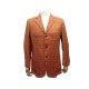 NEUF VESTE HERMES G79108 M 48 EN LIN A CARREAUX ORANGE NEW LINEN JACKET 2250€