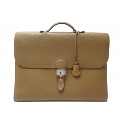 SACOCHE HERMES SAC A DEPECHES 2-38 EN CUIR TOGO MARRON CARTABLE BRIEFCASE 5900€