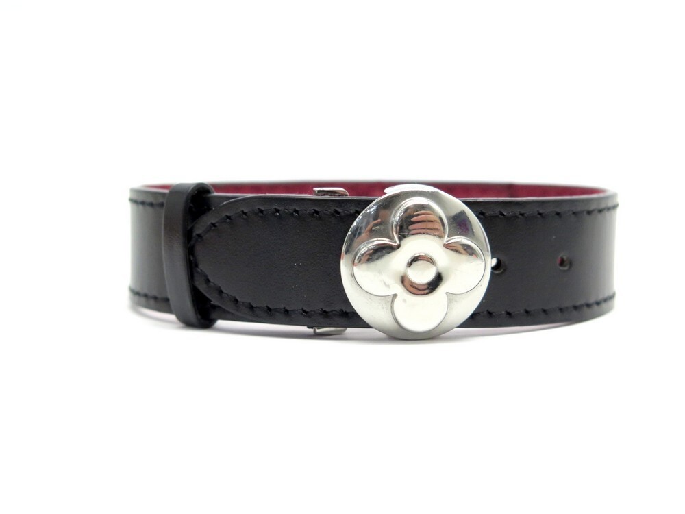 bracelet louis vuitton wish fleur monogram cuir noir