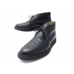 CHAUSSURES HERMES BOTTINES CHUKKA 42 EN CUIR NOIR LEATHER BOOTS SHOES 1100€