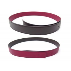 NEUF LIEN REVERSIBLE HERMES CEINTURE 32 MM T85 EN CUIR MARRON & FUSHIA BELT 325€