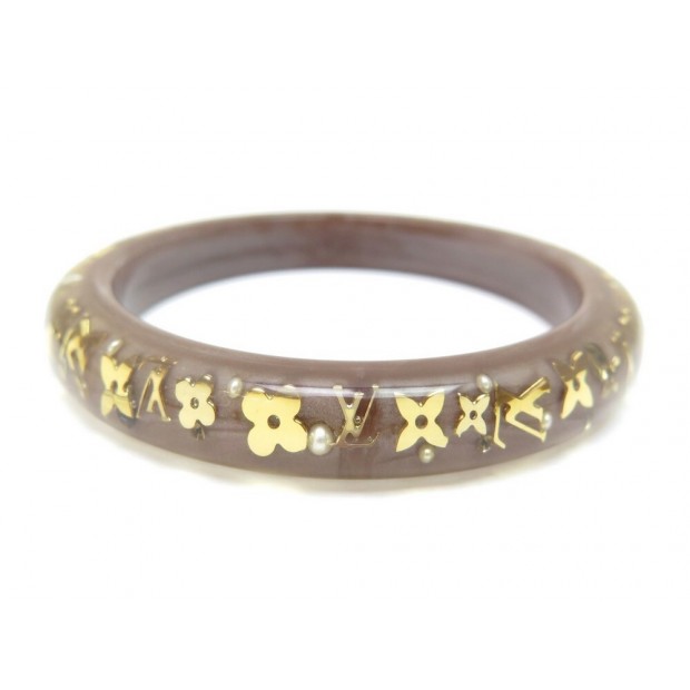 NEUF BRACELET LOUIS VUITTON INCLUSION PM MONOGRAM 18 CM EN RESINE TAUPE NEW 390€