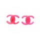 NEUF BOUCLES D'OREILLES CHANEL LOGO CC EN RESINE ROSE NEW EARRINGS JEWEL 450€