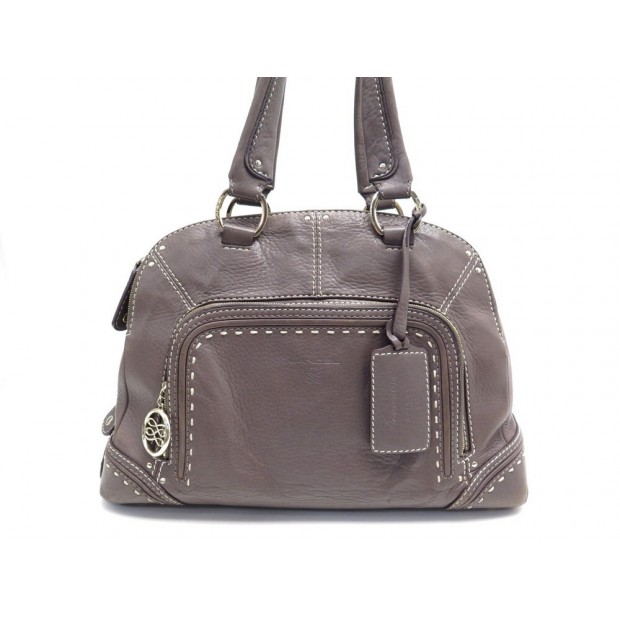 SAC A MAIN LANCEL MADEMOISELLE ADJANI EN CUIR TAUPE CABAS LEATHER HAND BAG 1150€